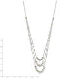 Sterling Silver Polished 3-Strand Beaded Necklace-WBC-QG6006-16