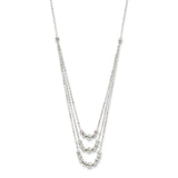 Sterling Silver Polished 3-Strand Beaded Necklace-WBC-QG6006-16