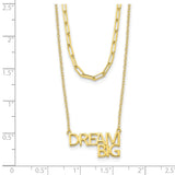 Sterling Silver Gold Tone Dream Big Double Necklace-WBC-QG6008-16