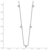Sterling Silver Rhodium-plated Polished CZ 5 Stations Necklace-WBC-QG6009-18
