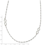 Sterling Silver Polished Beaded Infinity w/1 in ext. Necklace-WBC-QG6024-35