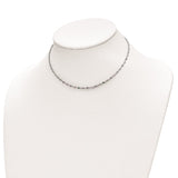 Sterling Silver Rhodium-plated Polished Multi-color CZ w/3 IN EXT Choker-WBC-QG6032-12.5