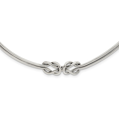Sterling Silver Polished Knotted Neck Collar-WBC-QG6041