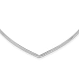 Sterling Silver Rhod. Polished V Cuff Necklace-WBC-QG6042-13.5