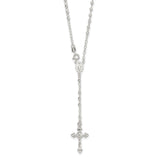 Sterling Silver Polished w/ Clasp Rosary-WBC-QG6044-21.5