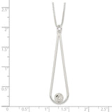 Sterling Silver D/C Ball Teardrop w/2 in ext Necklace-WBC-QG6124-15.5