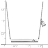 Sterling Silver Rhod-plated CZ and Diamond w/1.25in ext. Bar Necklace-WBC-QG6175-16.5