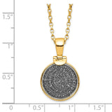 SS Gold-tone Polished Replica Phaistos Coin Pendant w/2 in ext. Necklace-WBC-QG6189-16