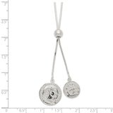 Sterling Silver Polished Medallion Adjustable Necklace-WBC-QG6190