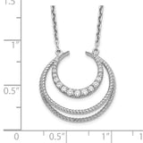 Sterling Silver Rhodium-plated CZ Fancy w/2in ext Necklace-WBC-QG6201-16