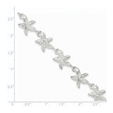 Sterling Silver Starfish Bracelet-WBC-QG840-7