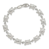 Sterling Silver Turtles Bracelet-WBC-QG843-7