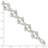 Sterling Silver Dolphins Bracelet-WBC-QG852-7