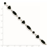 Sterling Silver Onyx Bracelet-WBC-QG912-8