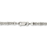 Sterling Silver 4mm Fancy Byzantine Chain-WBC-QH1076-20