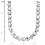 Sterling Silver Fancy CZ Necklace-WBC-QH1078-17