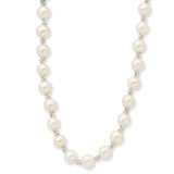 Sterling Silver Rhodium-plated White FW Cultured Pearl Necklace-WBC-QH1084-16