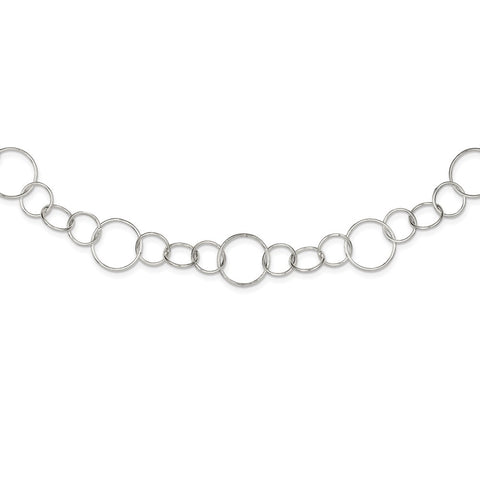 Sterling Silver Fancy Link Necklace-WBC-QH1129-42