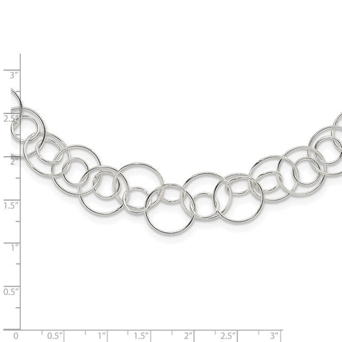 Sterling Silver Fancy Link Necklace-WBC-QH1130-42