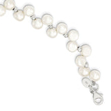 Sterling Silver FW Cultured Button Pearl 16in Necklace-WBC-QH1857-16