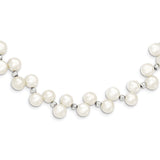 Sterling Silver FW Cultured Button Pearl 16in Necklace-WBC-QH1857-16