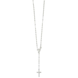 Sterling Silver Polished Rosary Necklace-WBC-QH2392-18