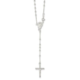 Sterling Silver Polished Rosary Necklace-WBC-QH2392-18