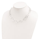 Sterling Silver Fancy Hammered Necklace-WBC-QH2427-42