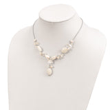 Sterling Silver Moonstone/FWC Pearl/Rock Qtz/White Jade Necklace-WBC-QH2475-16