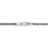 Sterling Silver Antiqued 3.25mm Solid Square Spiga Chain-WBC-QH369-22