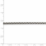 Sterling Silver Antiqued 3.25mm Solid Square Spiga Chain-WBC-QH369-24