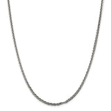 Sterling Silver Antiqued 3.25mm Solid Square Spiga Chain-WBC-QH369-24