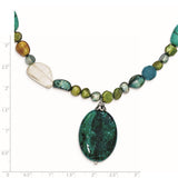 Sterling Silver Citrine/Lapis/Agate/Howlite/Jade/Chrysocolla/Necklace-WBC-QH4580-28