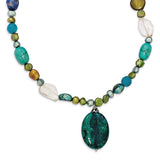 Sterling Silver Citrine/Lapis/Agate/Howlite/Jade/Chrysocolla/Necklace-WBC-QH4580-28