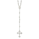 Sterling Silver Polished Rosary Necklace-WBC-QH4700-18