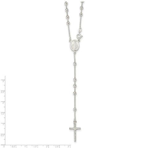 Sterling Silver Polished Rosary Necklace-WBC-QH4703-21