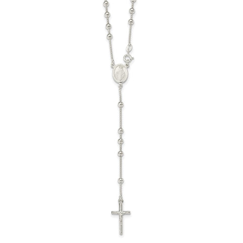 Sterling Silver Polished Rosary Necklace-WBC-QH4703-21