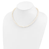 Sterling Silver Rhodium 6-7mm White Freshwater Cultured Pearl Necklace-WBC-QH4726-20