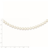 Sterling Silver Rhodium 6-7mm White Freshwater Cultured Pearl Necklace-WBC-QH4726-18