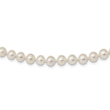 Sterling Silver Rhodium 6-7mm White Freshwater Cultured Pearl Necklace-WBC-QH4726-18