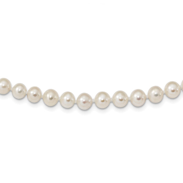 Sterling Silver Rhodium 6-7mm White Freshwater Cultured Pearl Necklace-WBC-QH4726-18