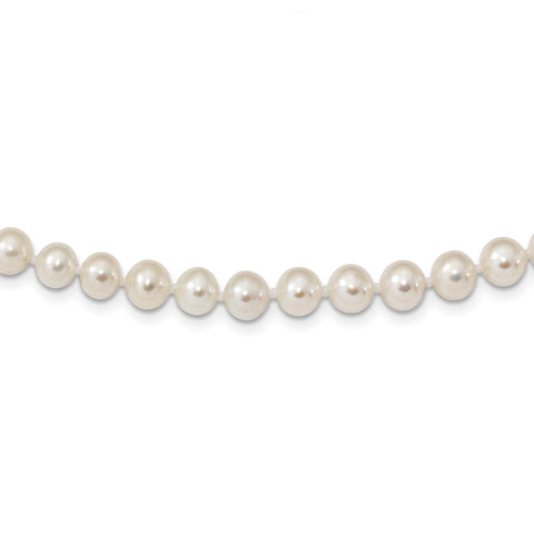 Sterling Silver Rhodium-plated 6-7mm White FWC Pearl Necklace-WBC-QH4726-16