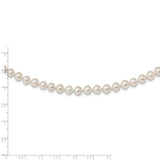 Sterling Silver Rhodium 6-7mm White Freshwater Cultured Pearl Necklace-WBC-QH4726-28