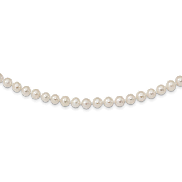 Sterling Silver Rhodium 6-7mm White Freshwater Cultured Pearl Necklace-WBC-QH4726-28