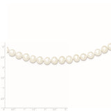 Sterling Silver Rhodium 8-9mm White Freshwater Cultured Pearl Necklace-WBC-QH4728-24