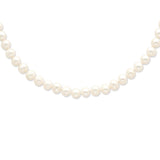 Sterling Silver Rhodium 8-9mm White Freshwater Cultured Pearl Necklace-WBC-QH4728-24