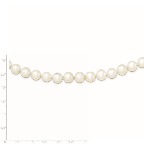 Sterling Silver Rhodium-plated 9-10mm White FWC Pearl Necklace-WBC-QH4729-16