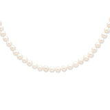 Sterling Silver Rhodium 9-10mm White FW Cultured Pearl Necklace-WBC-QH4729-20