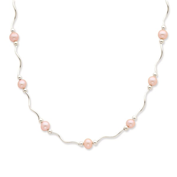 Sterling Silver Rh-plated 6-7mm Pink FW Cultured Pearl Necklace-WBC-QH4742-18
