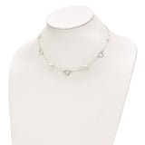 Sterling Silver Rhodium 7-8mm White FWC Pearl w/2in ext. Necklace-WBC-QH4747-17